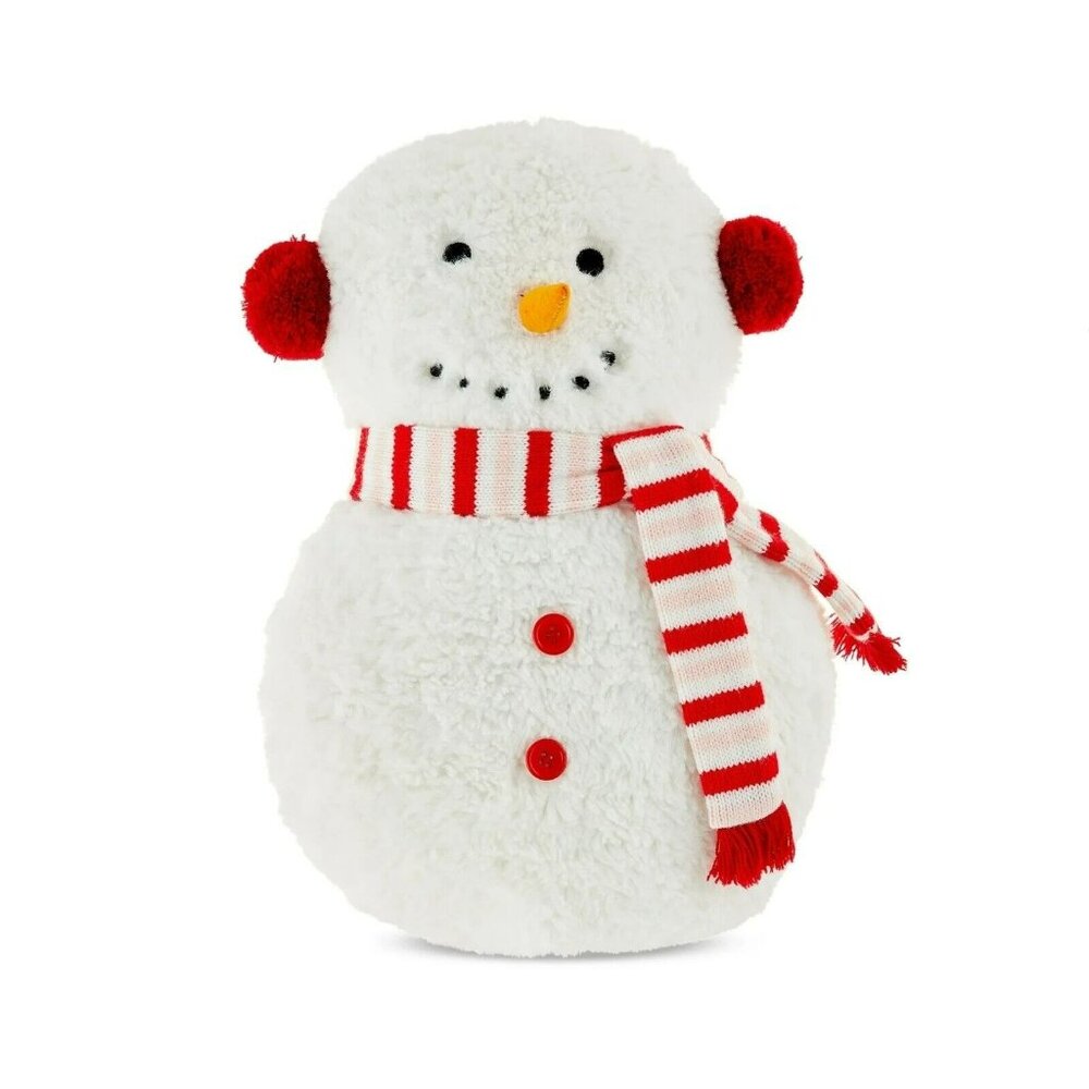 Snowman Shaped Christmas 14" Decorative Pillow